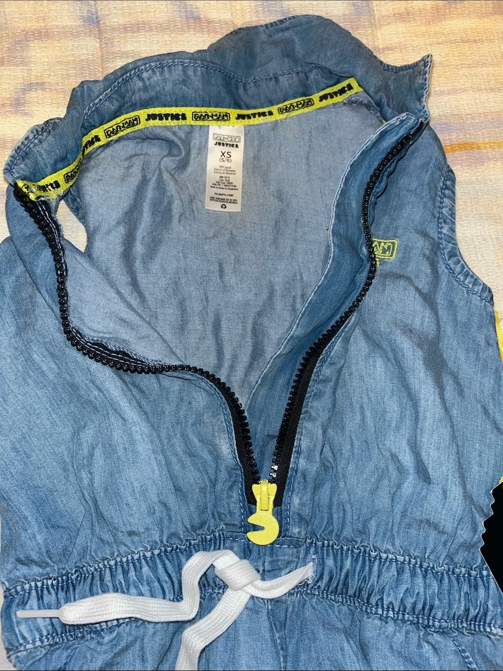 PACMAN collection Light Blue Denim Romper Justice Girls'